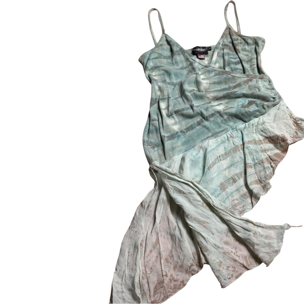 Rampage Y2K Watercolor Mermaid Asymmetrical Top - Picture 2 of 3